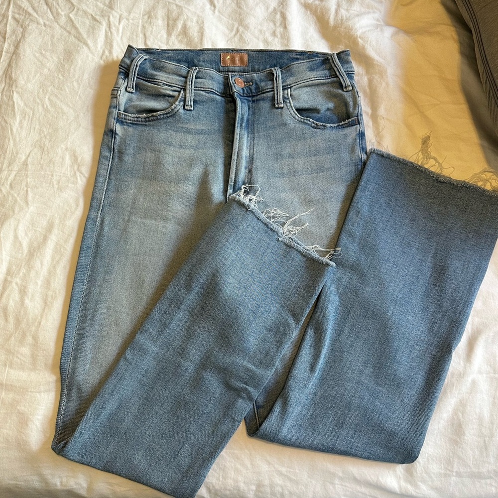 MOTHER Light Blue Ankle Jeans